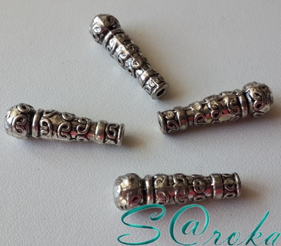 Спейсер-трубочка античное серебро/10шт