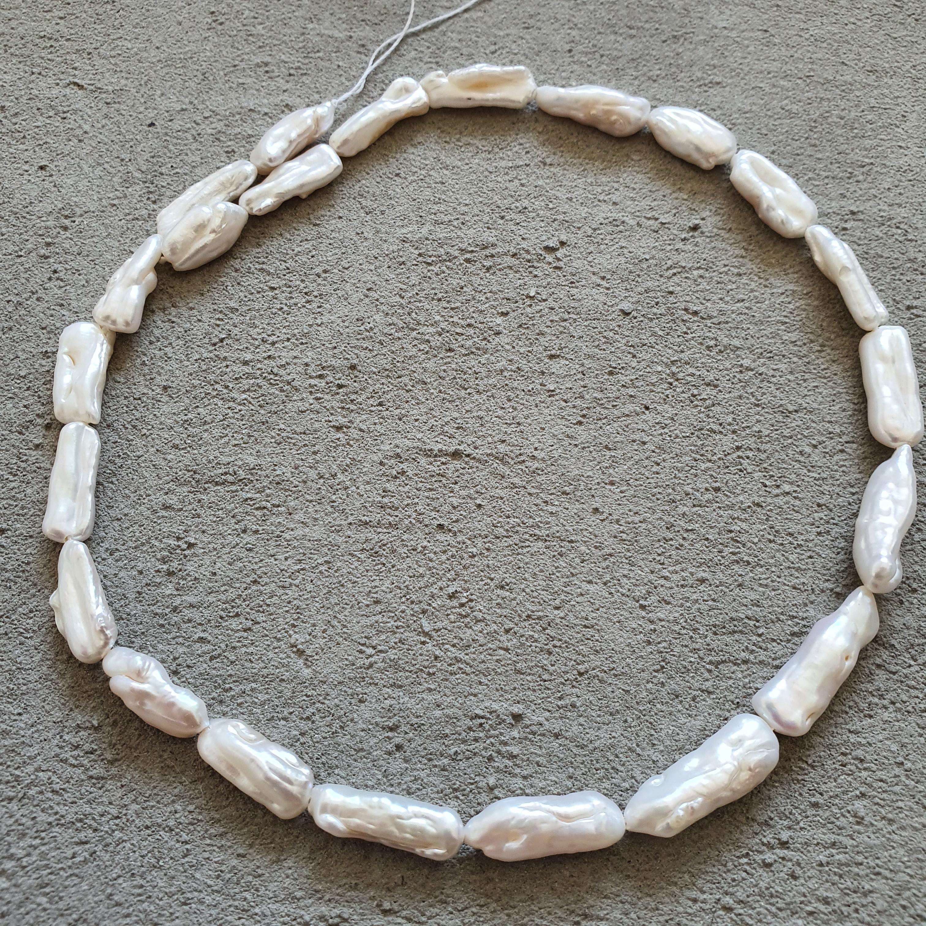 Жемчуг натуральный Keshi Antique White/40см