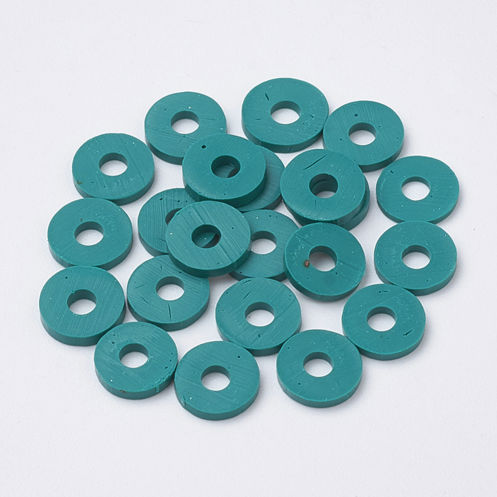 Бусины каучук Dark Cyan диск 4мм/1нить