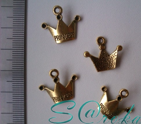 Шарм корона "Princess" золото/30шт